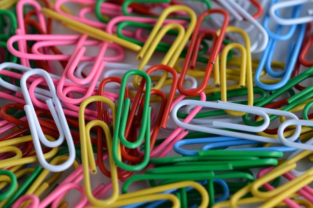 paper clips, keep together, colorful